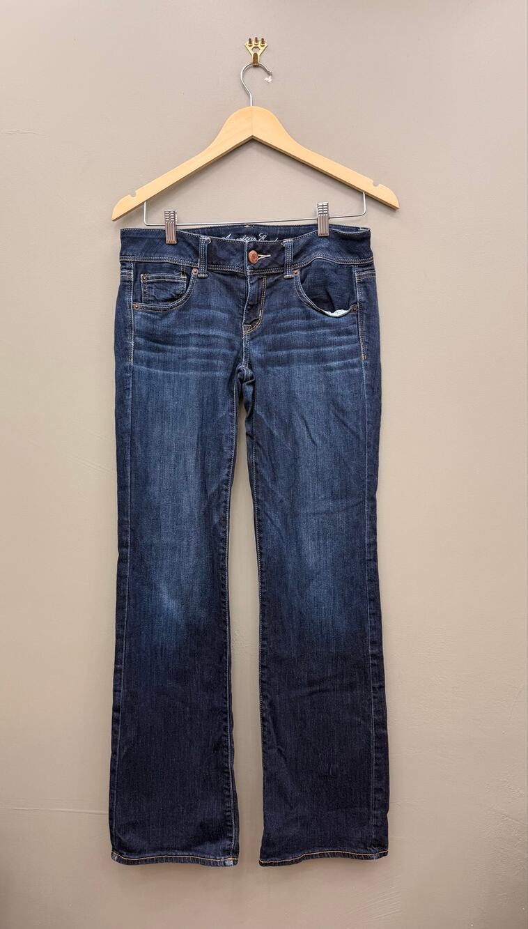 American Eagle Slim Boot Jeans Womens 8 Long Stretch Low Rise Bootcut Y2K